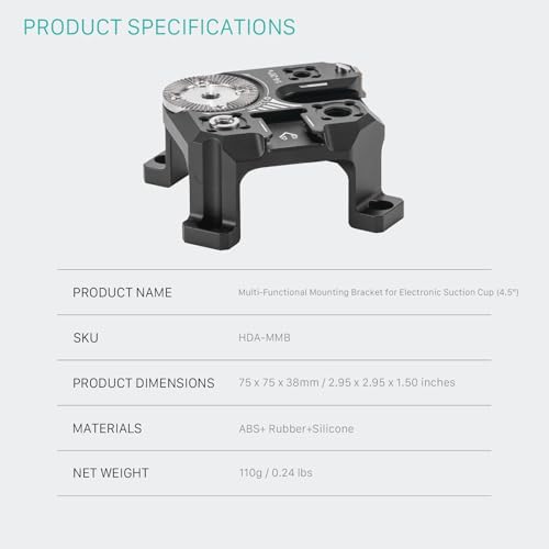 TILTA Multi-Functional Mounting Bracket for 4.5 inches Electronic Suction Cup Camera Suction Mount - Image 4