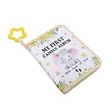 Walmeck Mein Erstes Fotoalbum, Babysicherer Spiegel, Fotobuch aus Weichem Stoff, für 17 Fotos Im Format 10 X 15 Cm für die Kinderzimmerdekoration von Kleinkindern