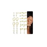 Tamaño Pendientes Dorados Mujer: Piercing oreja 20G = 0.8mm, piercing oreja stud longitud 6mm, pequeños pendientes de aros diámetro interior 8mm y 10mm, tamaño regular se adapta a la mayoría de las mujeres. Pendientes de oro para perforación múltiple para perforación de joyas de perforación de oído superior, primer agujero, segundo agujero, tercer agujero, etc. Aros dorados mujer cómodos de usar. Los pendientes de espalda plana son una opción ideal para las personas con oídos sensibles. Helix piercing lindos para oídos perforados pueden traerle una gran experiencia de uso