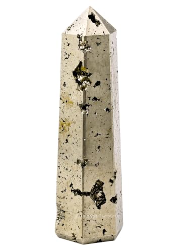 Image of Amazing Gemstone Large Raw Pyrite Crystal Towers ~ Natural Healing Crystal Point Obelisk for Reiki Healing and Crystal Grid (5.5 inch to 6 inch INCH)