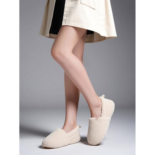 Women Soft Curly Full Slippers, Lightweight Memory Foam Indoor House Shoes Fuzzy Slip-on Slippers 5