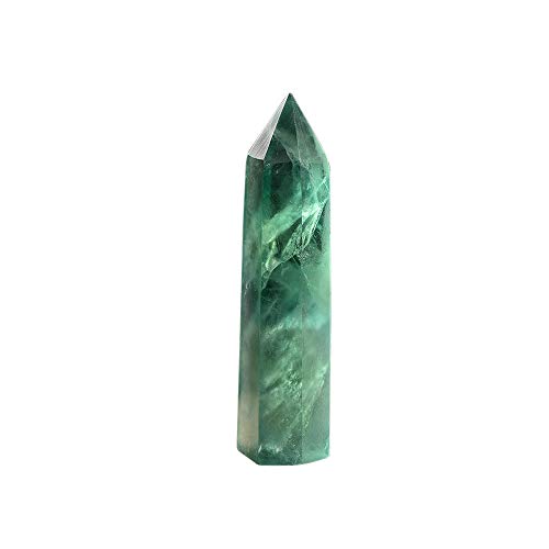 Runyangshi Green Fluorite Natural Healing Crystal Wands Height 2-2.4 6 Faceted Prism Wand Reiki Chakra Stone Natural Quartz