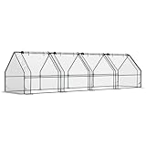 Outsunny Mini Serre de Jardin Mini Serre Tunnel 360L x 90l x 90H cm Toit Pointu Acier PE H...