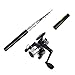 Gcroet Pen Fishing Rod with Reel Mini Pole Rotating Fishing Wheel for Outdoor Fishing Accessories Black 2PCS...