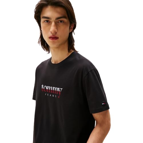 Tommy Jeans Men's Short Sleeve Cotton T-Shirts with Printed Two-Tone Logo Graphic2