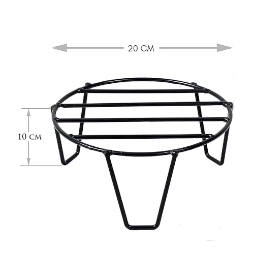 Image of Black Color Strong Legs Metal Round Stands for Plant Pot Flower Pot Round Stand for Planter Stand Long Plant Stand and Round Stand(Set of 5 Stands)