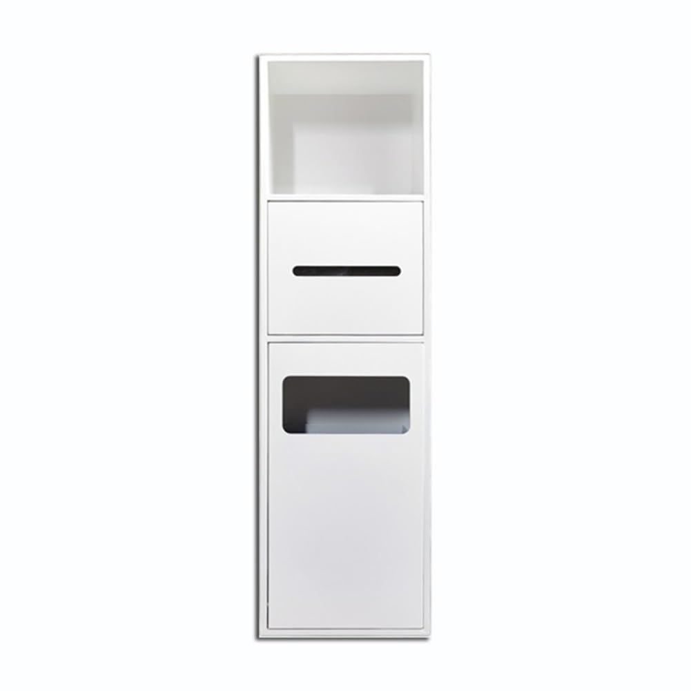 GLJTUO Modern Black Stainless Steel Shower nizer with Built-in Shelf – Space-Saving Bathroom Sto, No Tile Installat Required,Bianco-20x70x13.5cm