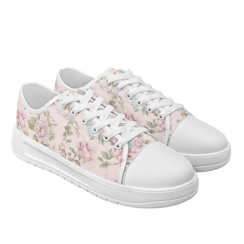 Tennis Canvas Shoes for Women White Sole Canvas Sneakers Womens Fashion Classic Lace Up Walking Shoes3