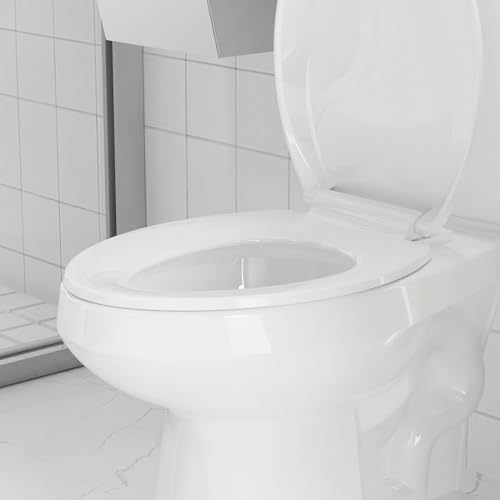 Enlongated Toilet Seat, Slow Close Toilet Cover Seat for Easy Clean and Stain-Resistant, Plastic Toilet Seat With Cover, Quick-Release Hinges and Quick-Attach Hardware,White