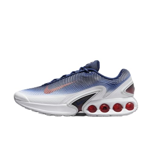 Nike Air Max Dn Men's Shoes (FV2250-100, White/Blue Void/Metallic Silver/Bright Crimson) Size 10
