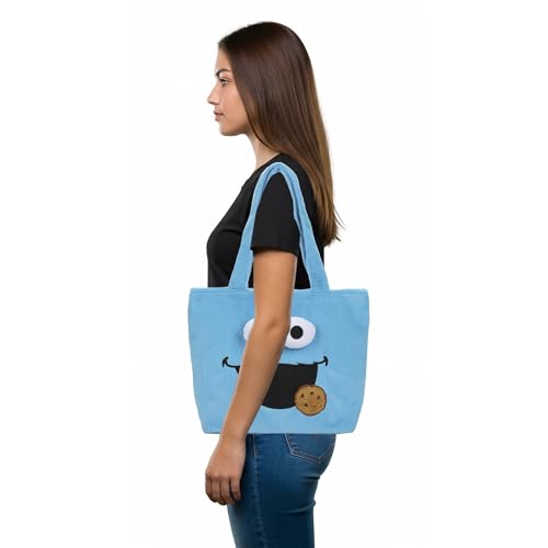 Bolso tote peludo Cookie Monster azul miniatura 2