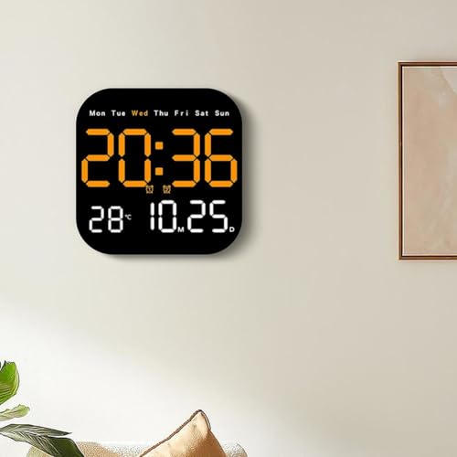 Horloge murale LED pour bureau avec télécommande et thermomètre - 2