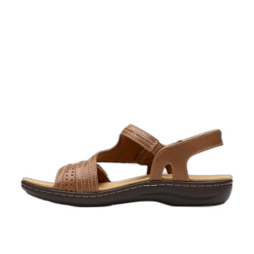 Clarks Collection Women's Laurieann Faye Sandal, Tan Leather, 8 M US