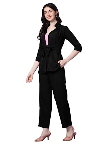 Image of Sheetal Associates Women's Solid Casual Co ords Set 2 Piece Open top & Pant Set