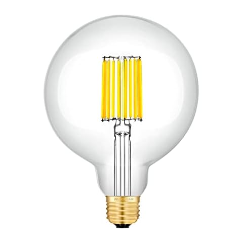 WUHOSTAM 12W Dimmable LED Large Globe Bulb,5000K Daylight White E26 Base,90W Equivalent 900LM Vintage Edison G125 Large Clear Glass LED Filament Light Bulbs, Smooth Dimming Version,1 Pack Cover