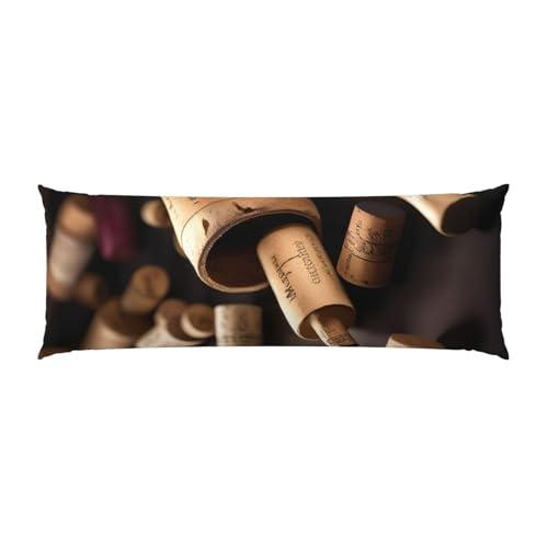 Housse de coussin de corps bouteille de vin longue et ultra douce - 3