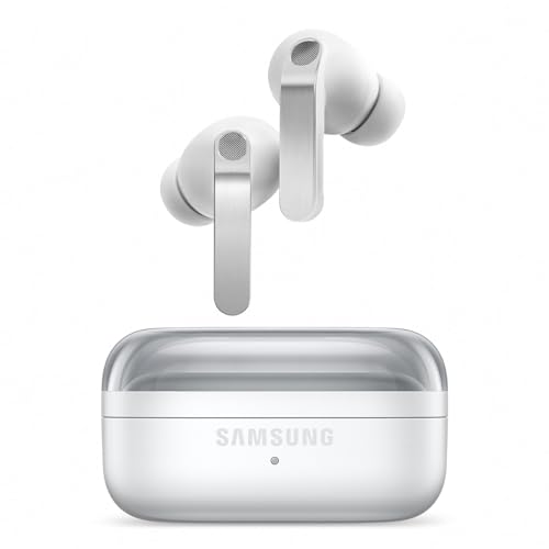 Samsung Galaxy Buds4 Pro, Kabellose Hi-Fi Bluetooth-Kopfhörer, 2-Wege-Lautsprecher, Geräuschunterdrückung per Adaptive Noise Cancelling, In-Ear-Ohrhörer, 360 Audio, AI Agent mit Sprachsteuerung, White