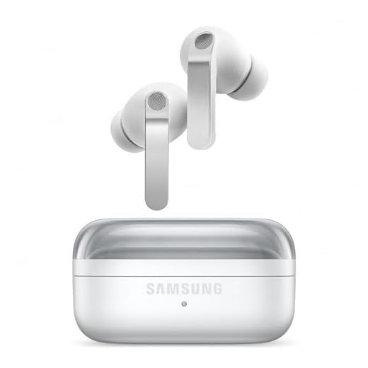 Samsung Galaxy Buds4 Pro, Kabellose Hi-Fi Bluetooth-Kopfhörer, 2-Wege-Lautsprecher, Geräuschunterdrückung per Adaptive Noise Cancelling, In-Ear-Ohrhörer, 360 Audio, AI Agent mit Sprachsteuerung, White