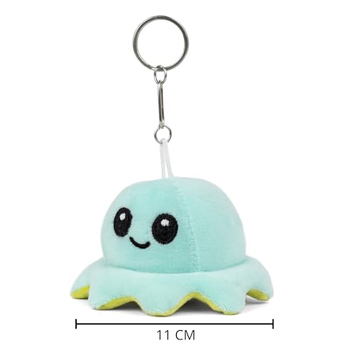 Image of Mirada Octopus Keychain Soft Toy - 11cm | Cute Green Mini Plush Keyring & Bag Charm | Adorable Stuffed Animal Keychain for Kids, Boys & Girls | Ideal for Backpacks & Gifts