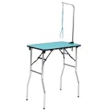 プチリュバン トリミング台 GS86-89 折りたたみ 犬 猫 小型犬 耐荷重65kg トリミングテーブル 高さ86-89cm 台面76×45cm アジャスター付き グルーミング ブラッシング 台面グリーン 足ステンレス 家庭用 プロ用