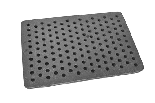 SEZAM Parrilla de hierro fundido con agujeros, rejilla para horno, rejilla para cenizas, rejilla para chimenea, rejilla para chimenea, rejilla para horno, rejilla de carbón, rejilla de esquina,