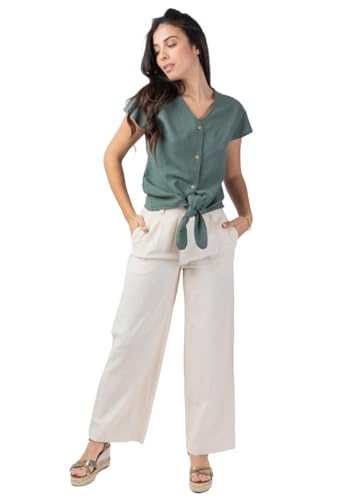 Top femme manches courtes ERMINE uni kaki pour éviter la chaleur