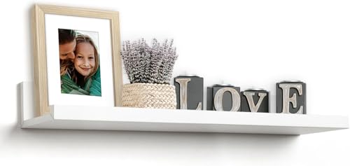 Americanflat 24' Floating Shelf - Made of Engineered Wood with Lipped Ledge - Long Floating Wall...