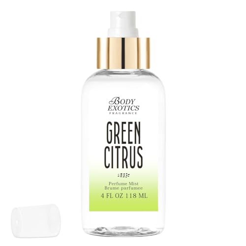 BODY EXOTICS GREEN CITRUS Body & Hair Perfume Mist Incredibly Uplifting Blend of Bergamot, Grapefruit, Clementine and Lemon Zest with Plant Extracts | Great Gift or Stocking Stuffer