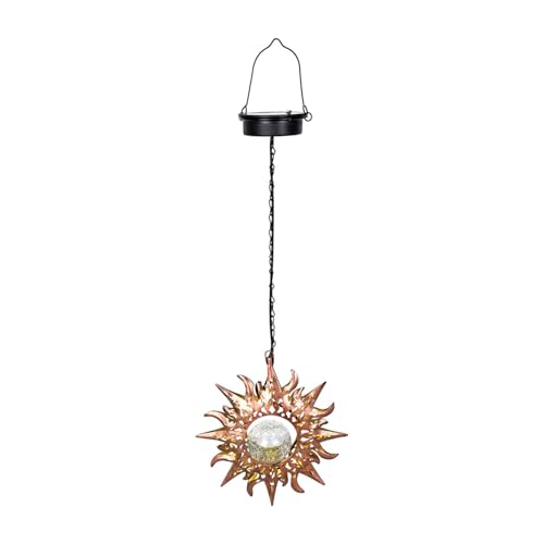 Lampe solaire extérieur suspendue étanche en verre craquelé pour jardin