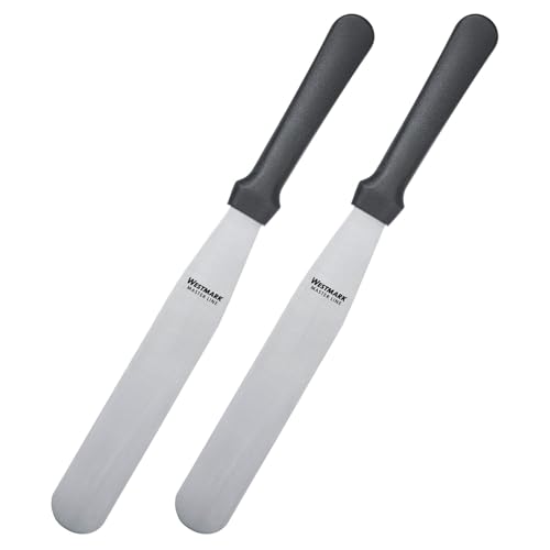 Westmark 2 Professional Spreader palettes/Pastry Knives Master Line – Straight and Flexible, Blade Size 3 x 18 cm, Length 30 cm – Black/Silver, 312122E3