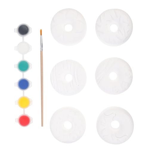BESPORTBLE 1 Set Painting Statue Kit of Donut Plaster Art for DIY Graffiti Craft Fun Painting Activity for Creative Present for Young Artists