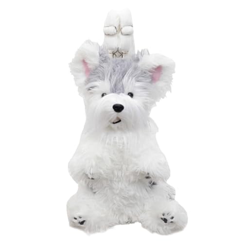 Frfik Mochila de animales para niñas, para cachorros de 500 g, de felpa de terciopelo, almacenamiento suave y estético para viajar, acampar y escalar, bonito regalo temático de perros para