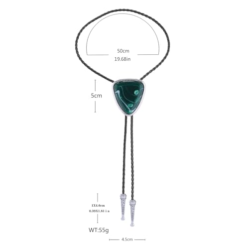 Image of Btilasif Bolo Tie for Women, Vintage Turquoise Bolo Tie for Men, Western Cowboy Triangle Stone Leather Neckties