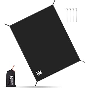 HIKEMAN Tapis de Tente – Camping Polyvalente étanche Bâche Ultra Léger et Portable Tarp(Noir,140 * 210cm)