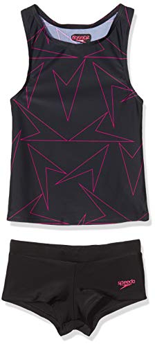 Preisvergleich Produktbild Speedo Mädchen Boomstar Tankini, Schwarz / Electric Pink, 32 (DE 164)