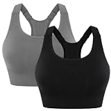 Leversic Reggiseno Sportivo Donna Spalline Regolabili Supporto Medio-Alto