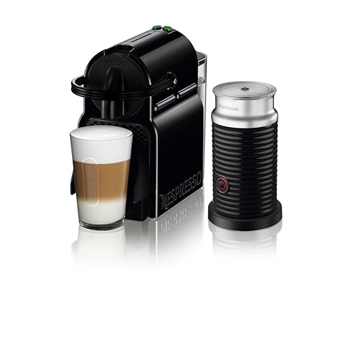 Nespresso Inissia and Aeroccino Bundle Coffee Machine - Automatic Brewing System, Black Finish, UAE Version