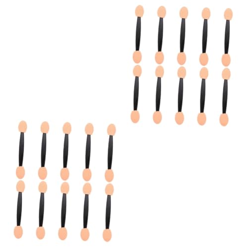 Gogogmee 2sets Grey Eyeshadow Brush Set Disposable Makeup Applicator Latex Sponge Eyeshadow Makeup Tool Double-end Brush Set for Beginners 100pcs*2