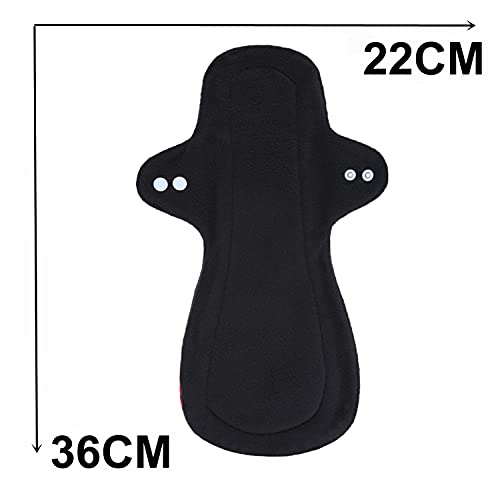 Image of 7PCS Pack Reusable Washable Incontinence Cloth Pads Including 6PCS Heavy Flow Feminine Hygiene Bamboo Charcoal Cloth Sanitary Pads Reusable Menstrual Pad + 1PC Mini Wet Bag