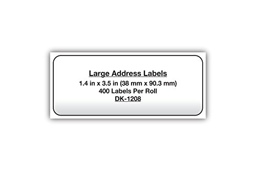 Image of Brother, Die-Cut Large Address Labels, DK-1208, Brother Genuine Labels, Long Lasting Reliability, Die-Cut Large Address Paper Labels, 400 Labels per Roll, (1) Roll per Box (Pack of 2)