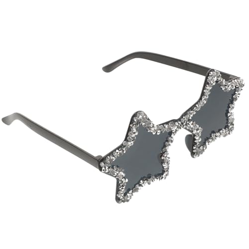 Rhinestone Star Sunglasses Rimless Sunglasses Trendy Transparent Star Glasses for Women Unisex Candy Bachelorette