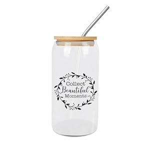 Yelolyio Moments Glasbecher mit Holzdeckel 473ml