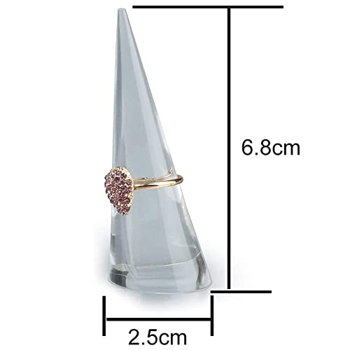Cone Frosted Acrylic Finger Cone Fingertip Ring Stand For Retail Store-Soild- Frost White (10Units/Lot) #TOP7