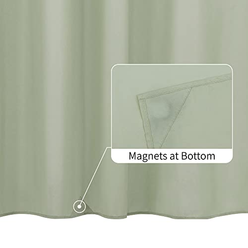 Image of ALYVIA SPRING Stall Waterproof Fabric Shower Curtain or Liner Sage, 36x72 | 2 Magnets, Soft Cloth & Hotel Quality, Machine Washable, Light-Weight, Stall Size
