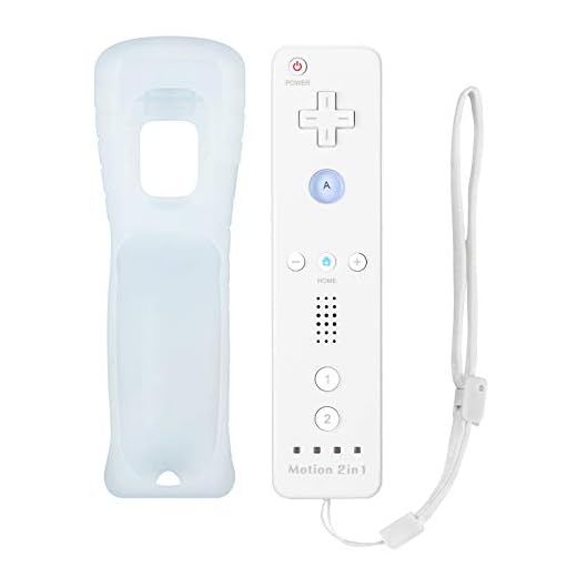 Wii Remote Controller, Wireless Wii U Motion Plus Remote Controller with Silicone Protective Case and Wrist Strap Compatible for Nintendo Wii and Wii U (White)
