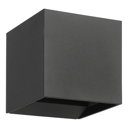 Eglo Luce a LED per esterni Calpino 3, lampada a muro con illuminazione sopra e sotto, in metallo antracite, lampada esterna, luce bianca calda, IP54