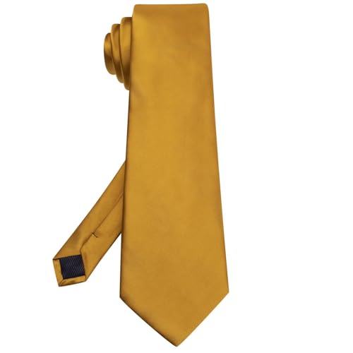 Image of Hi-Tie Men's Extra Long Solid Satin Tie Set 63 Inch /70 Inch Formal Necktie