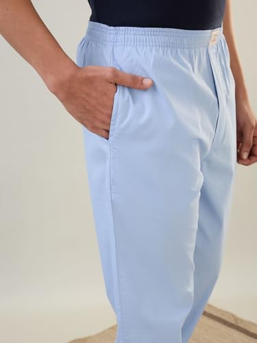 Image of SleepZ by Raymond Men Regular Fit Solid Pattern Pure Cotton Sleepwear Pyjama