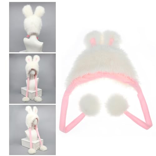 Rabbits Ears Hat Funny Plush Hat Unisex Animal Ears Flap Hat Softable Warm Hat for Winter Fashion2