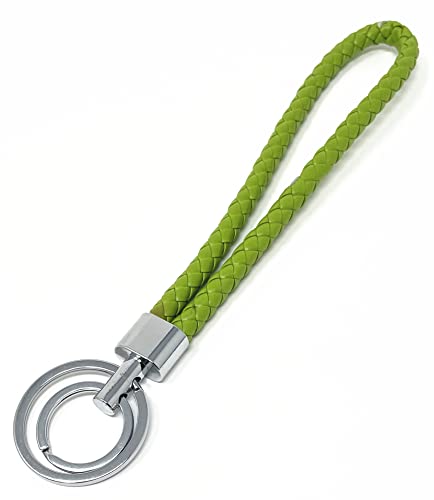 Pu Leather Braided Wrist Straps With Double Ring Keychain Key Fob Pack 5 #TOP6